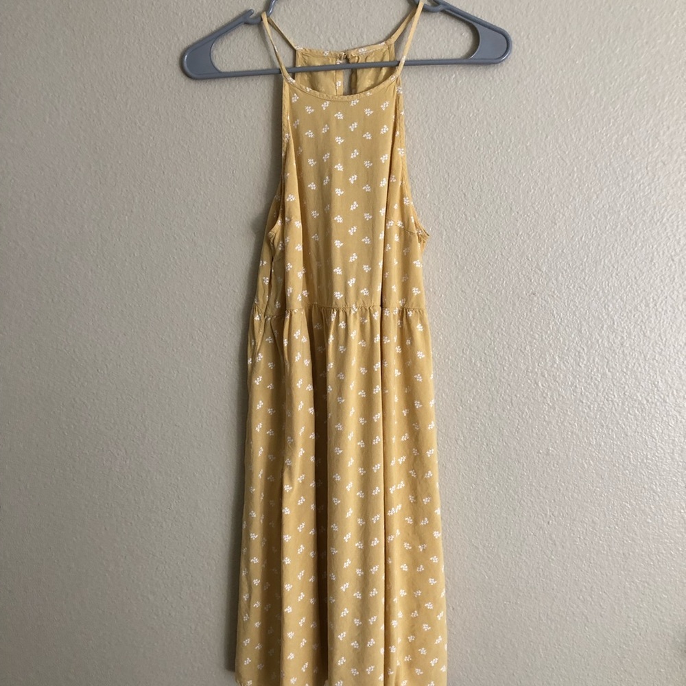 Yellow floral Midi Dress